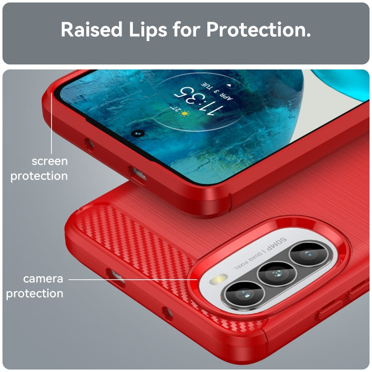 For Motorola Moto G52 Brushed Texture Carbon Fiber TPU Phone Case