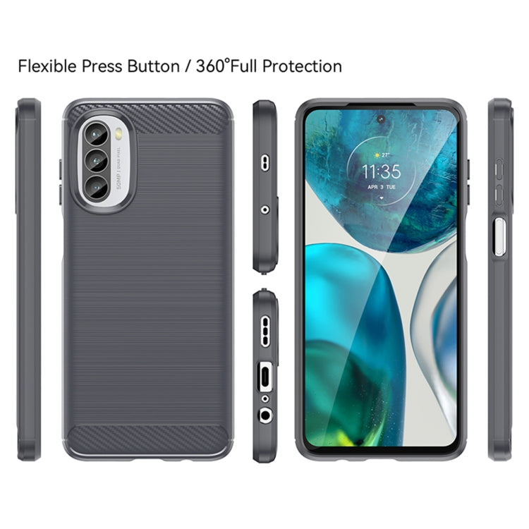 For Motorola Moto G52 Brushed Texture Carbon Fiber TPU Phone Case