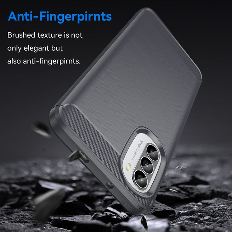 For Motorola Moto G52 Brushed Texture Carbon Fiber TPU Phone Case