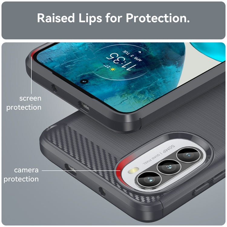 For Motorola Moto G52 Brushed Texture Carbon Fiber TPU Phone Case