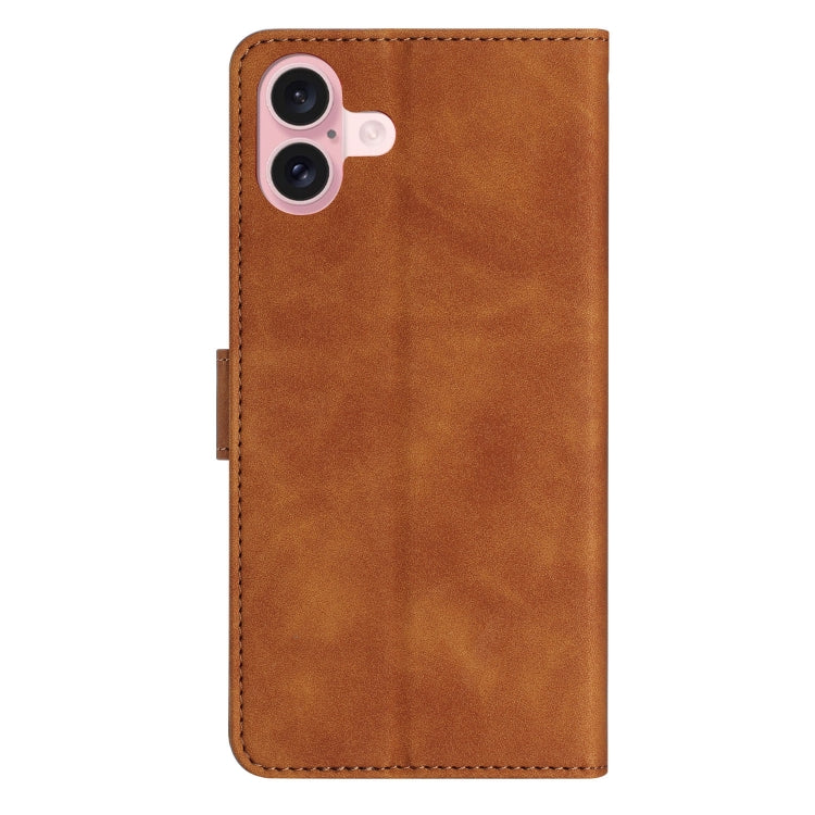 For iPhone 16 Seven Butterflies Embossed Leather Phone Case