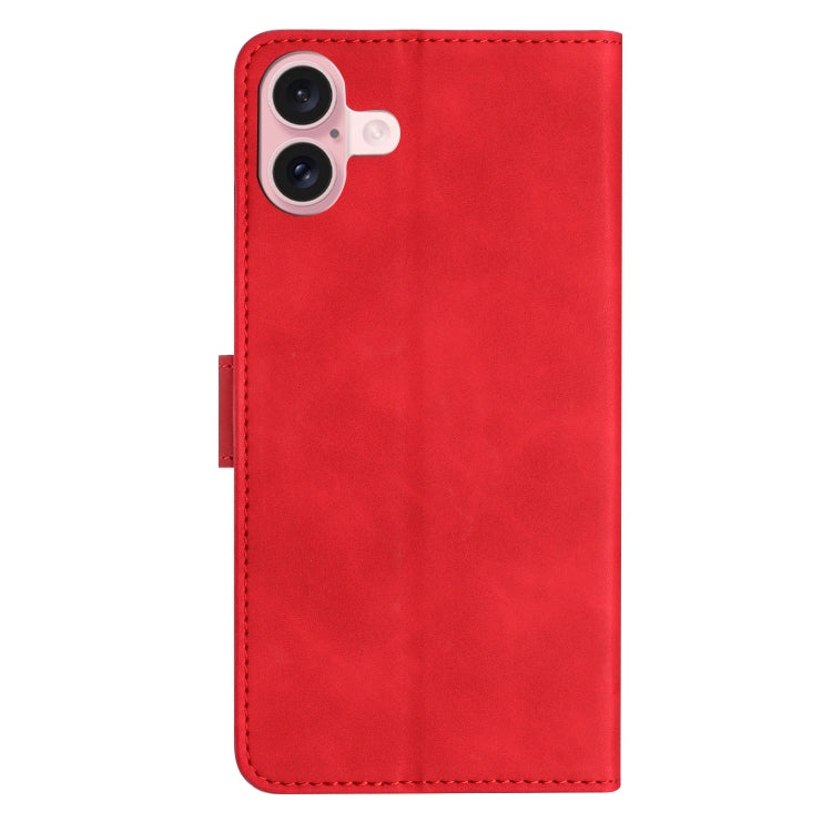 For iPhone 16 Plus Seven Butterflies Embossed Leather Phone Case