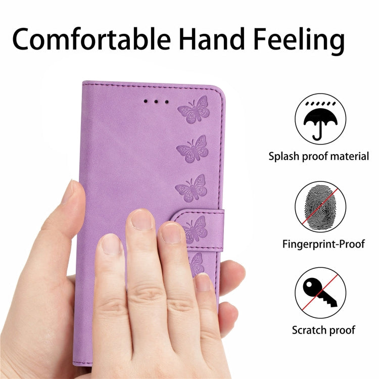 For iPhone 16 Plus Seven Butterflies Embossed Leather Phone Case