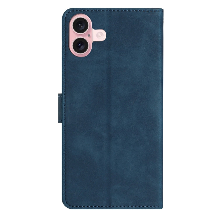 For iPhone 16 Plus Seven Butterflies Embossed Leather Phone Case