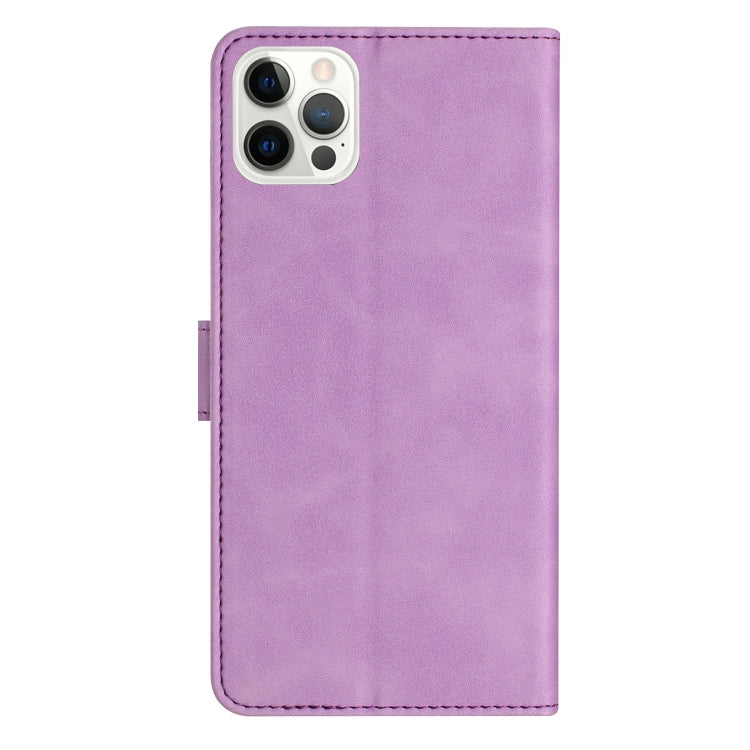 For iPhone 16 Pro Max Seven Butterflies Embossed Leather Phone Case
