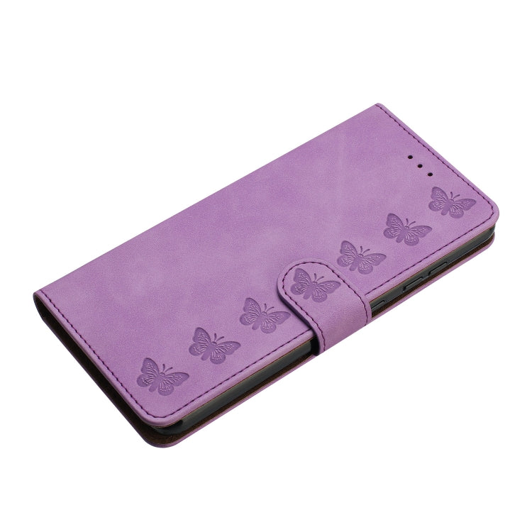 For iPhone 16 Pro Max Seven Butterflies Embossed Leather Phone Case