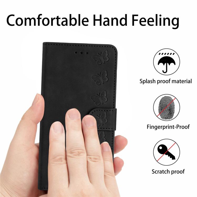 For iPhone 16e / 17e Seven Butterflies Embossed Leather Phone Case