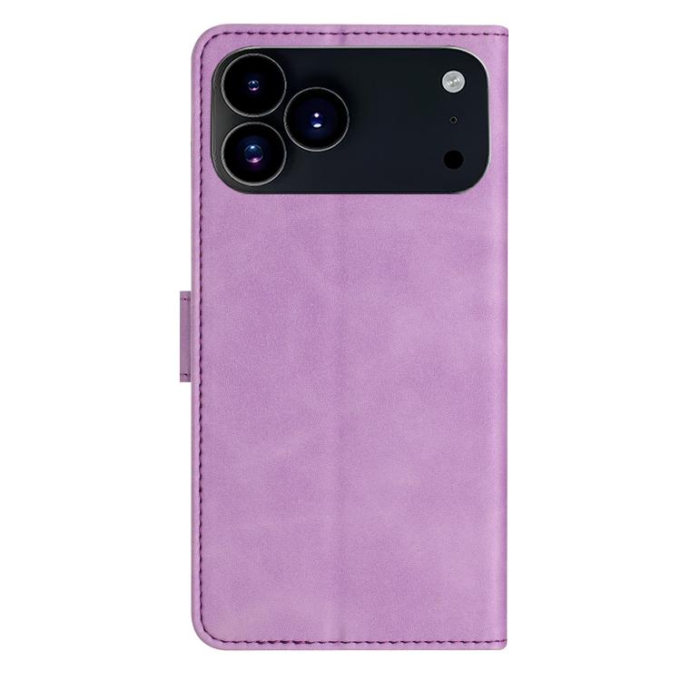 For iPhone 17 Pro Seven Butterflies Embossed Leather Phone Case