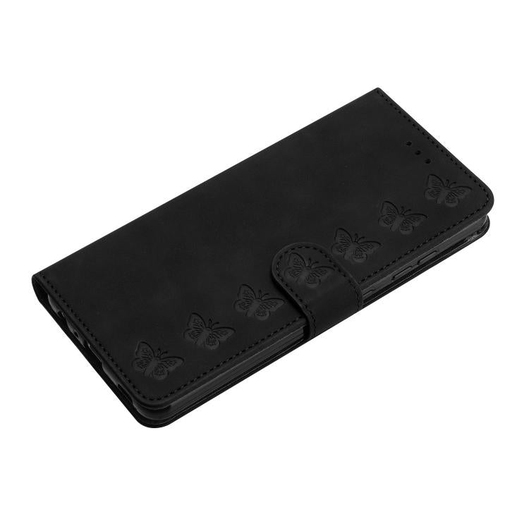 For iPhone 17 Pro Seven Butterflies Embossed Leather Phone Case
