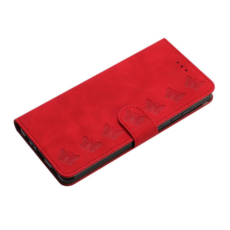 For iPhone 17 Pro Max Seven Butterflies Embossed Leather Phone Case