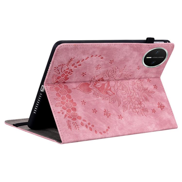For Huawei MatePad Mini 2025 Butterfly Rose Embossed Leather Tablet Case