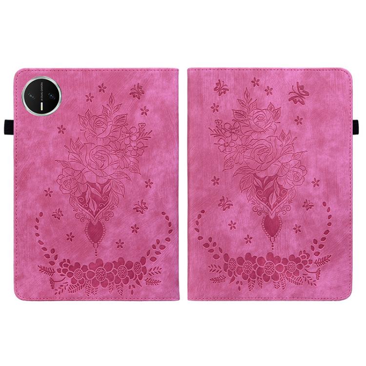 For Huawei MatePad Mini 2025 Butterfly Rose Embossed Leather Tablet Case