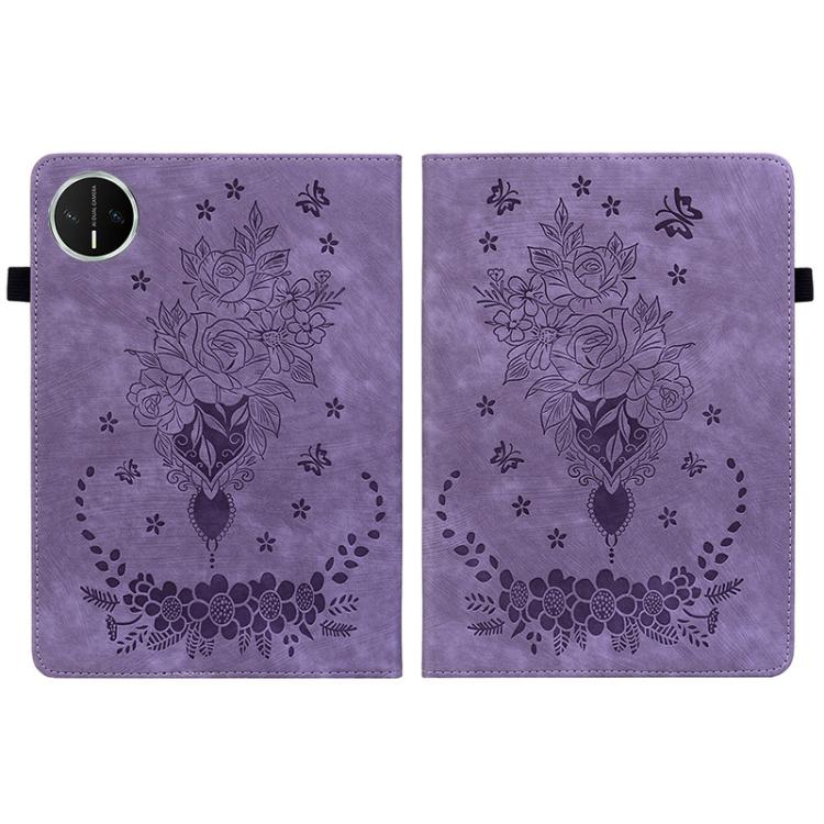 For Huawei MatePad Mini 2025 Butterfly Rose Embossed Leather Tablet Case