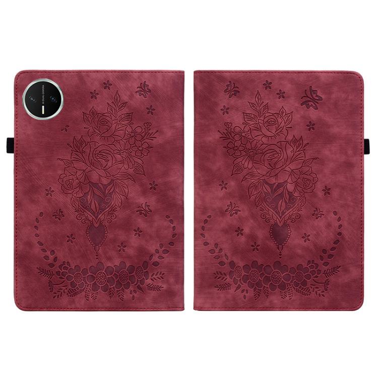 For Huawei MatePad Mini 2025 Butterfly Rose Embossed Leather Tablet Case