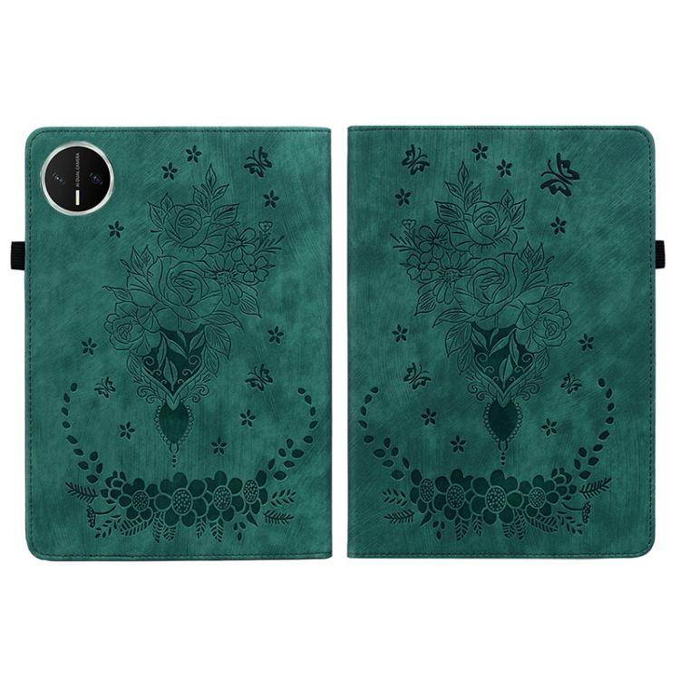 For Huawei MatePad Mini 2025 Butterfly Rose Embossed Leather Tablet Case