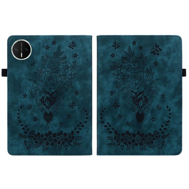 For Huawei MatePad Mini 2025 Butterfly Rose Embossed Leather Tablet Case