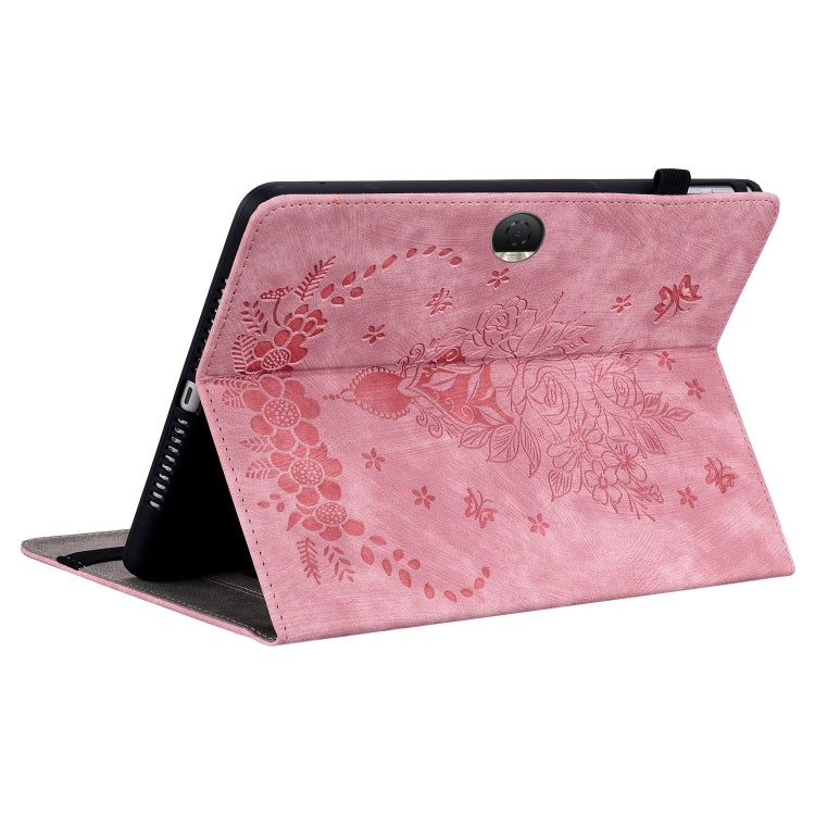 For Honor Pad 9 12.1 Butterfly Rose Embossed Leather Tablet Case
