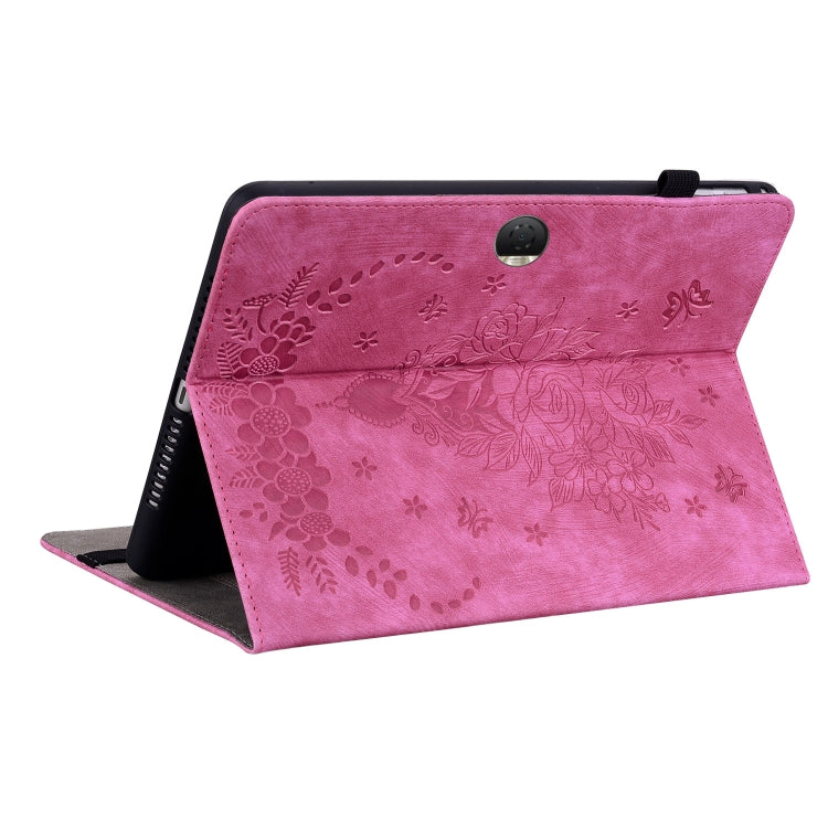 For Honor Pad 9 12.1 Butterfly Rose Embossed Leather Tablet Case