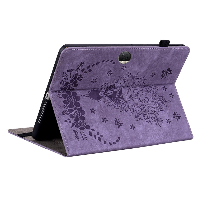 For Honor Pad 9 12.1 Butterfly Rose Embossed Leather Tablet Case