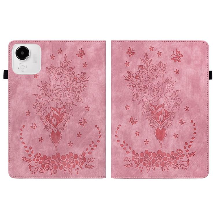 For Honor Pad X9a Butterfly Rose Embossed Leather Tablet Case