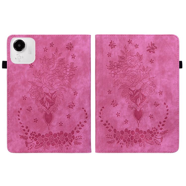 For Honor Pad X9a Butterfly Rose Embossed Leather Tablet Case