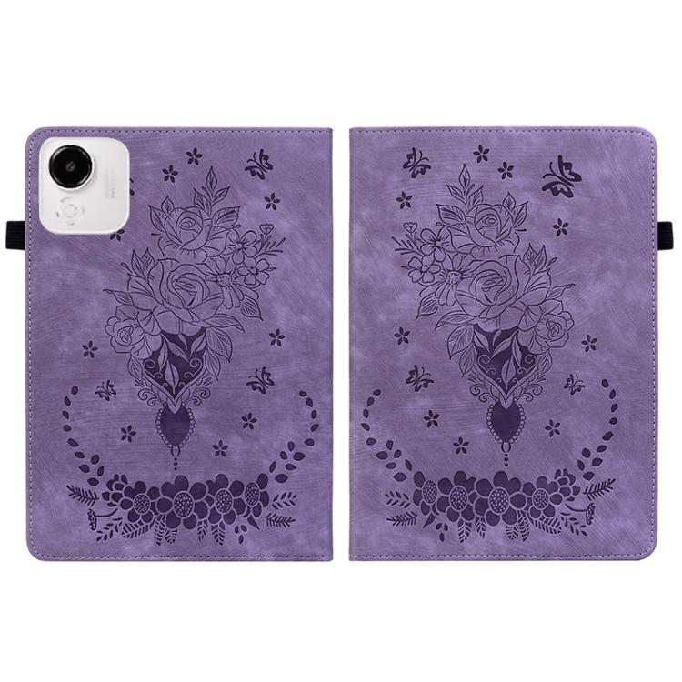 For Honor Pad X9a Butterfly Rose Embossed Leather Tablet Case