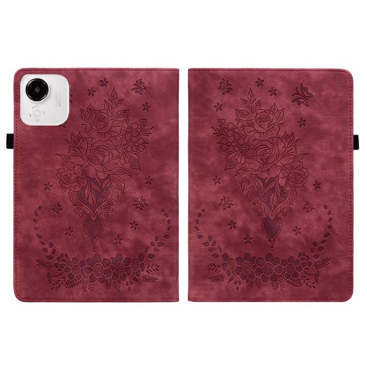 For Honor Pad X9a Butterfly Rose Embossed Leather Tablet Case