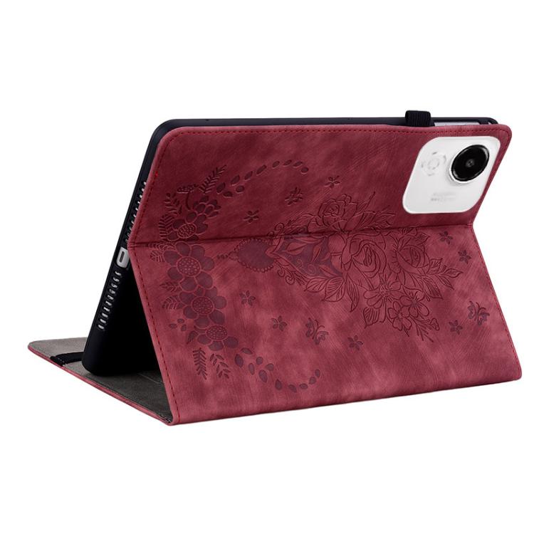 For Honor Pad X9a Butterfly Rose Embossed Leather Tablet Case