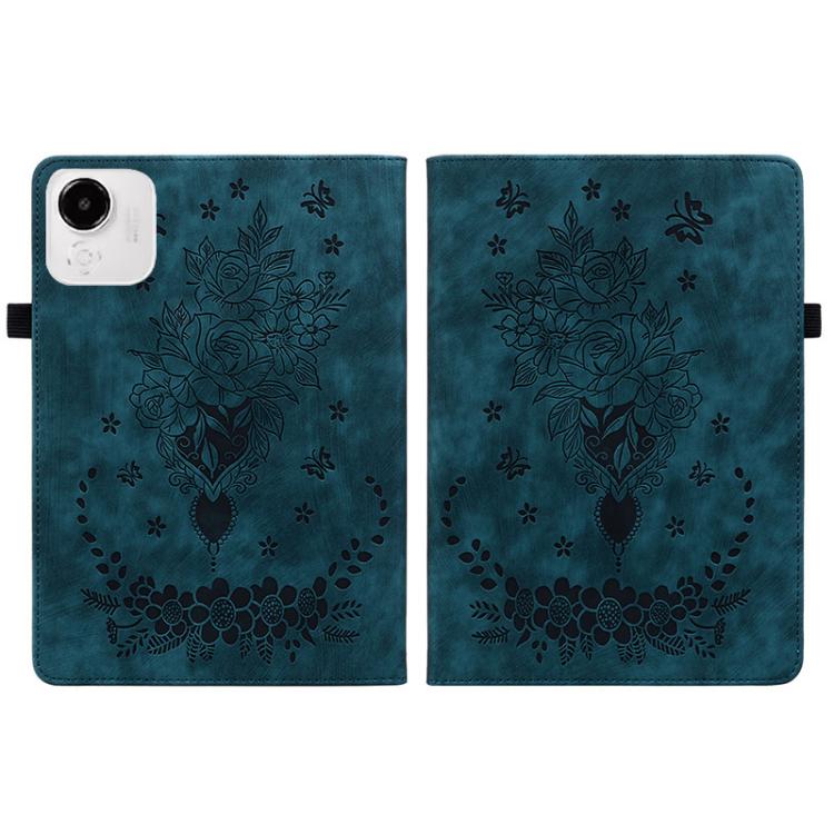 For Honor Pad X9a Butterfly Rose Embossed Leather Tablet Case
