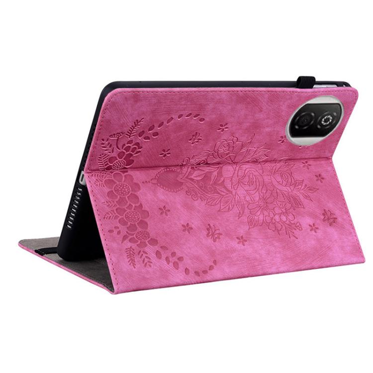 For Honor Pad X7 Butterfly Rose Embossed Leather Tablet Case