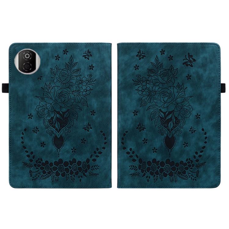 For Honor Pad X7 Butterfly Rose Embossed Leather Tablet Case