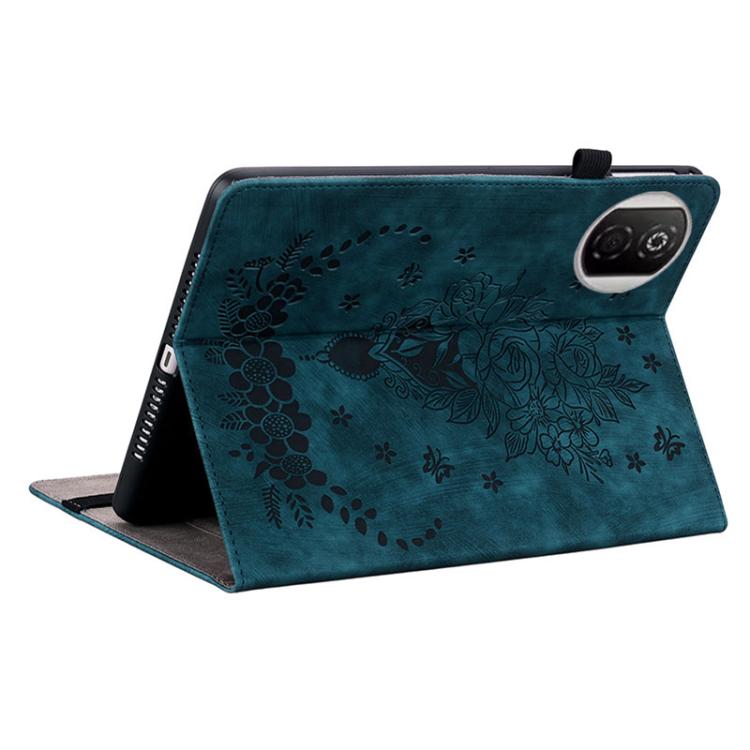 For Honor Pad X7 Butterfly Rose Embossed Leather Tablet Case