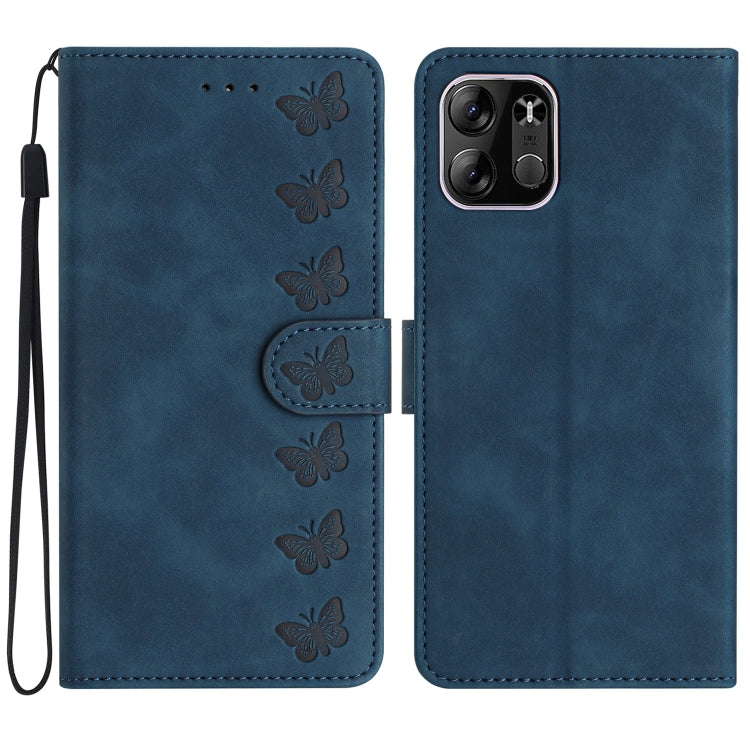 For Tecno Spark Go 2023 Seven Butterflies Embossed Leather Phone Case