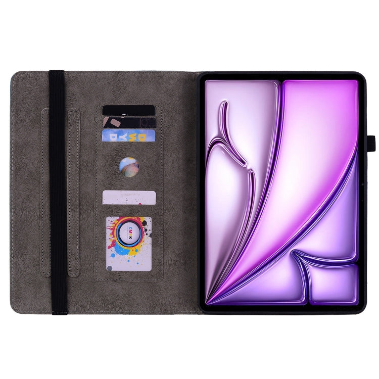 For iPad Air 11 2026 / 2025 / 2024 Butterfly Rose Embossed Leather Smart Tablet Case