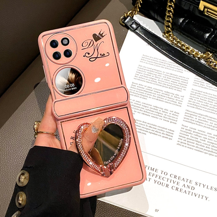 For Huawei P50 Pocket Love Mirror Style Fold Hinge Phone Case
