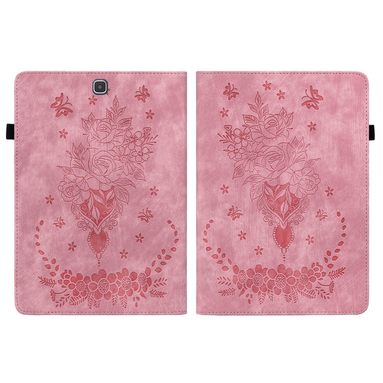 For Samsung Galaxy Tab A 9.7 T550 T555 Butterfly Rose Embossed Leather Tablet Case