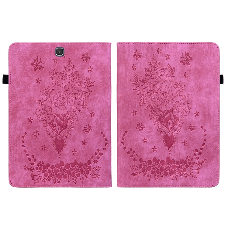 For Samsung Galaxy Tab A 9.7 T550 T555 Butterfly Rose Embossed Leather Tablet Case