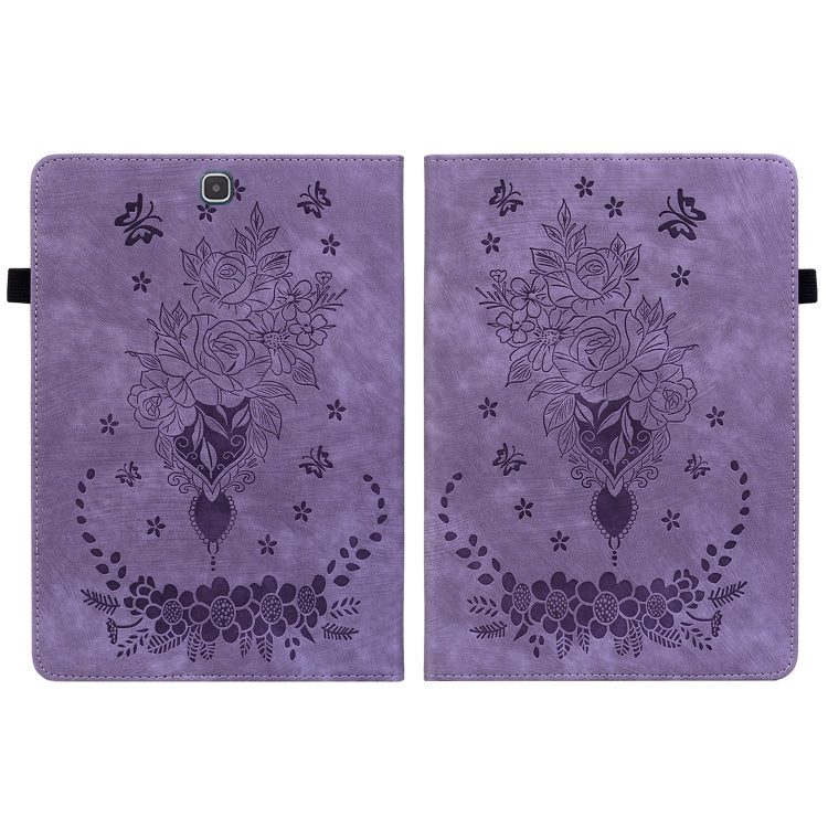 For Samsung Galaxy Tab A 9.7 T550 T555 Butterfly Rose Embossed Leather Tablet Case