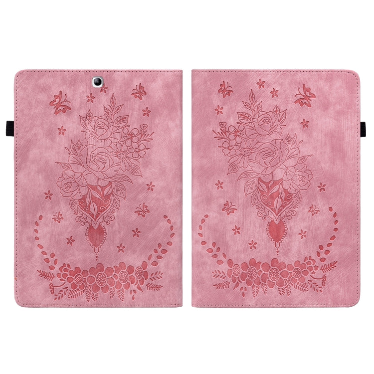 For Samsung Galaxy Tab S2 9.7 T810 T815 Butterfly Rose Embossed Leather Tablet Case