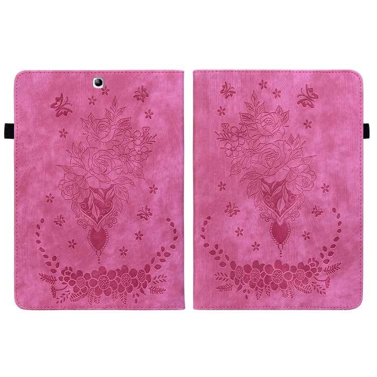For Samsung Galaxy Tab S2 9.7 T810 T815 Butterfly Rose Embossed Leather Tablet Case