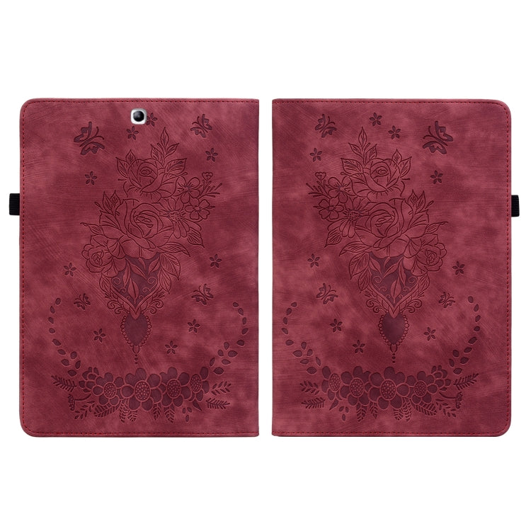 For Samsung Galaxy Tab S2 9.7 T810 T815 Butterfly Rose Embossed Leather Tablet Case