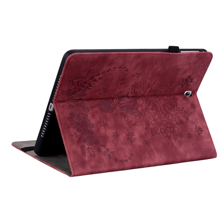 For Samsung Galaxy Tab S2 9.7 T810 T815 Butterfly Rose Embossed Leather Tablet Case