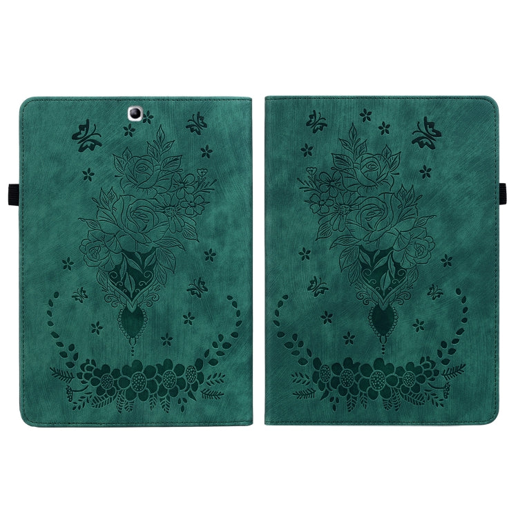 For Samsung Galaxy Tab S2 9.7 T810 T815 Butterfly Rose Embossed Leather Tablet Case