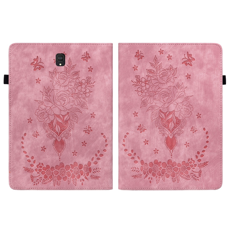For Samsung Galaxy Tab S4 10.5 SM-T830 Butterfly Rose Embossed Leather Tablet Case