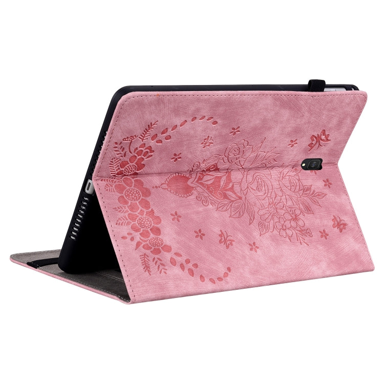 For Samsung Galaxy Tab S4 10.5 SM-T830 Butterfly Rose Embossed Leather Tablet Case