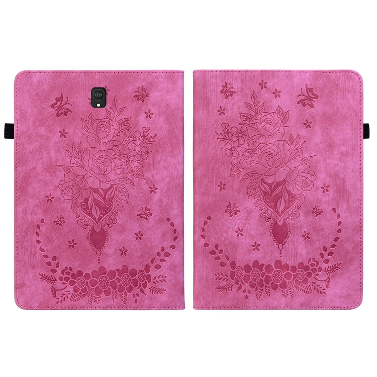 For Samsung Galaxy Tab S4 10.5 SM-T830 Butterfly Rose Embossed Leather Tablet Case
