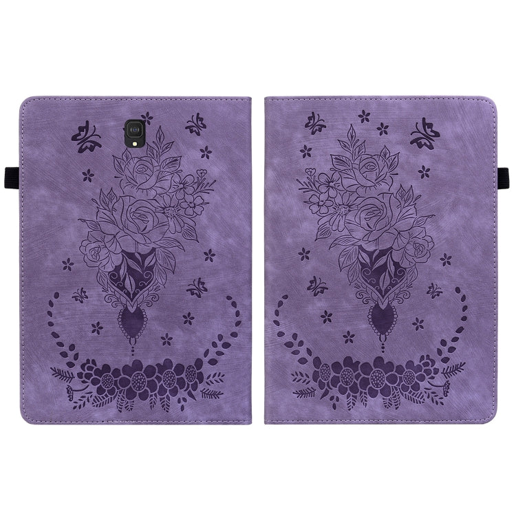 For Samsung Galaxy Tab S4 10.5 SM-T830 Butterfly Rose Embossed Leather Tablet Case