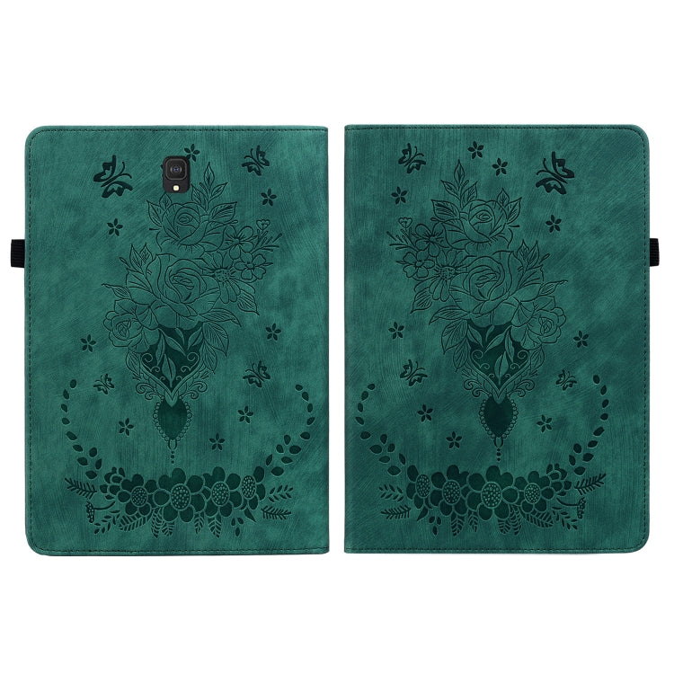 For Samsung Galaxy Tab S4 10.5 SM-T830 Butterfly Rose Embossed Leather Tablet Case