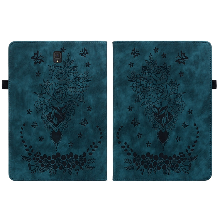 For Samsung Galaxy Tab S4 10.5 SM-T830 Butterfly Rose Embossed Leather Tablet Case