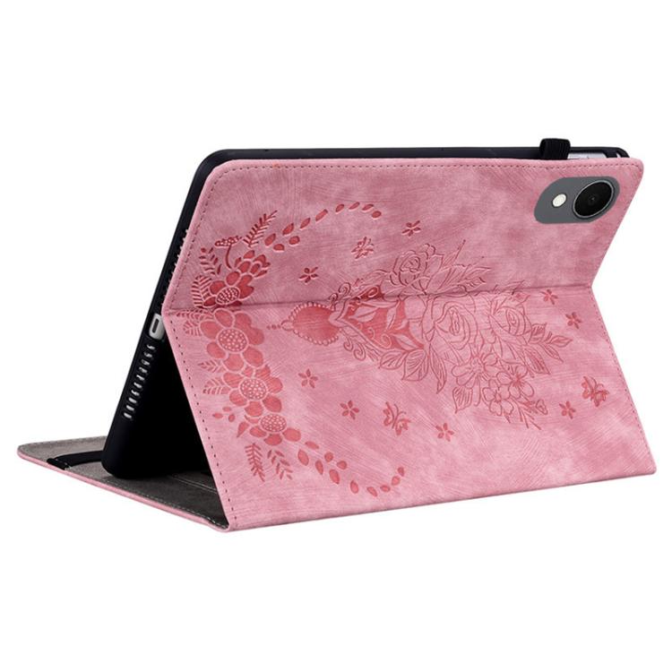 For Samsung Galaxy Tab S11 Butterfly Rose Embossed Leather Tablet Case